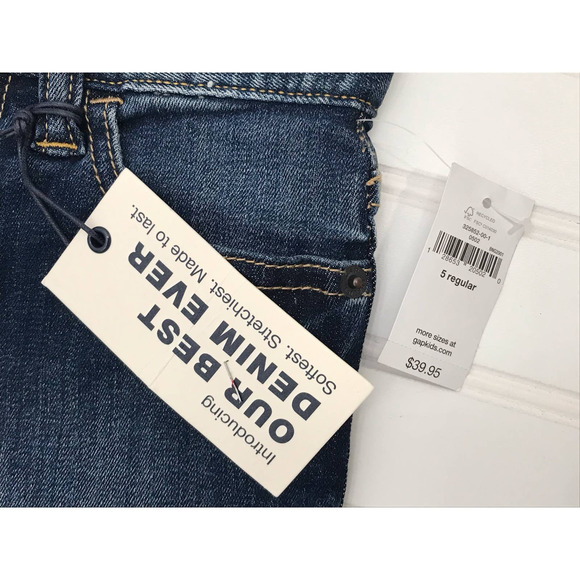 Gap Kids Girl's Medium Wash Distressed Skinny Jeans Size 5 - Picture 4 of 7